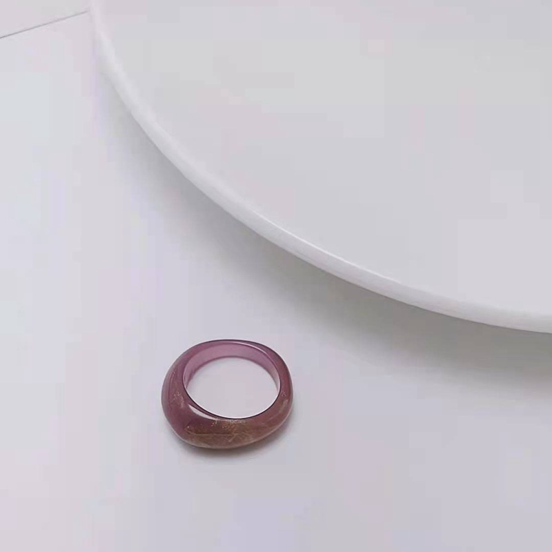 现货树脂醋酸戒指女混合彩色圆形方形指环套装外贸内销指圈批发