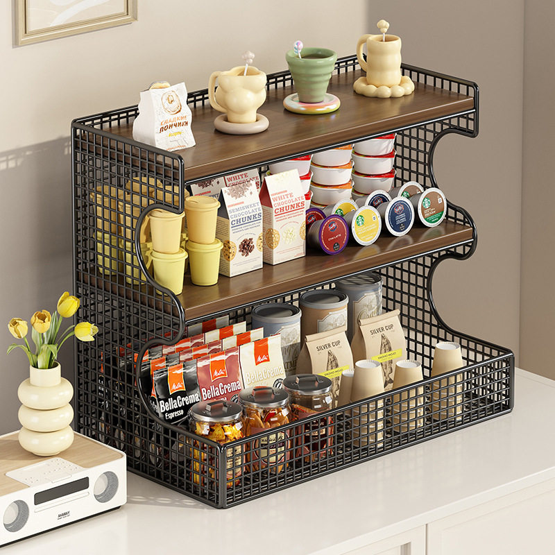 Snack Desktop Storage and Organization Rack Kitchen Spice Storage Rack Dining Table Countertop Sideboard Water Cup Rack