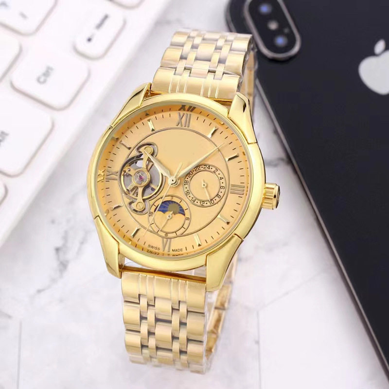 2023 Foreign Trade New European Brand Fully Automatic Mechanical Six-pin Steel Men's Fashion Watch Hollow Surface Men's Moon Phase