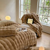 Rabbit Plush Four-Piece Set Milk Velvet Quilt Cover Winter Thickeneded Coral Velvet Bed Bed Sheets Quilt Cover Fleece-Lined Bed Three-Piece Set