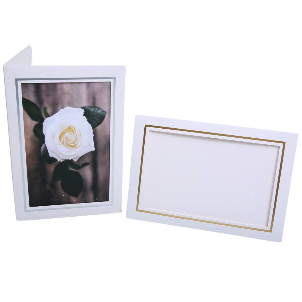 Paper photo frame with envelope, horizontal and vertical dual-purpose paper photo frame, 4x 6 inch photo postcard card. White