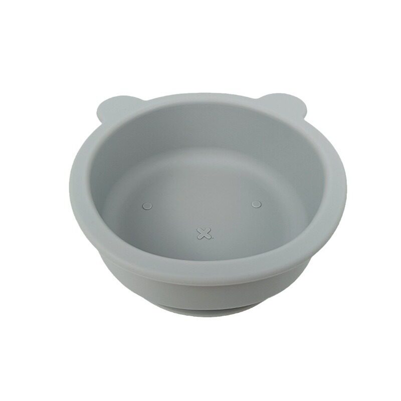 Children's Silicone Bowl Food Grade Cartoon Bear All-in-One Baby Dinner Plate Baby Learning to Eat Tableware Bowl with Suction Cup
