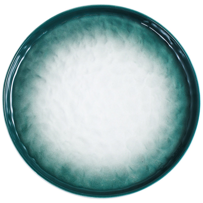 Light Luxury Simple Steak Plate Disc Barbecue Shop Tray Household Dish Salah Plate Restaurant Fruit Plate Small Dish Bone Plate