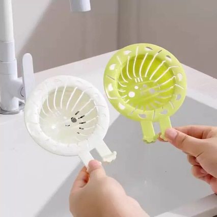 Rabbit Ear Sink Drain Basket Kitchen Sink Vegetable Washing Filter Funnel Anti-Clogging Floor Drain with Removable Filter Basket