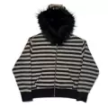 Charcoal gray (faux fur collar)