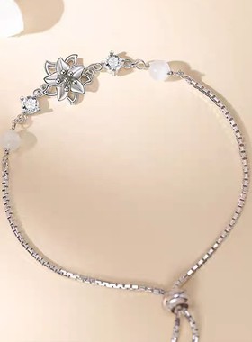 抖音直播同款茉莉花手链配饰女轻奢小众级设计感饰品