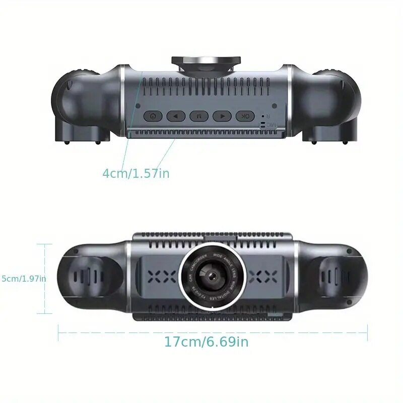 4-way driving recorder 3-inch HD 1080P inside and outside the car, front and rear, left and right 360 ° panoramic with wifi car