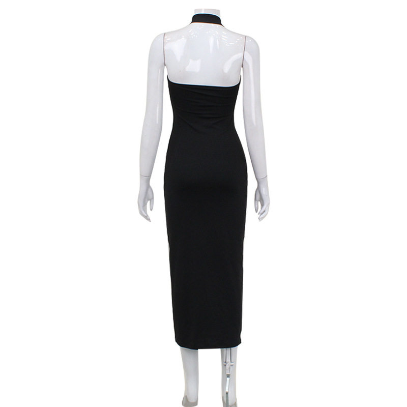 Bodycon Maxi Dress Sexy Cross Back Design Solid Color Elegant Fit Perfect for Parties and Evening Events Wholesale