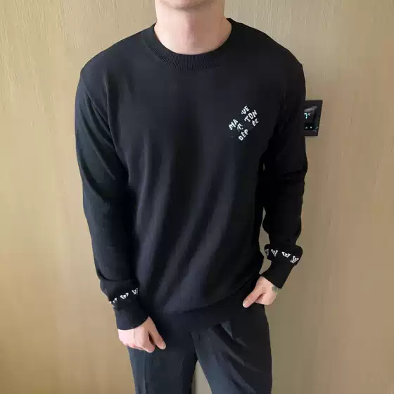 In-Stock High-Quality Original Label Lv New Letter Jacquard Wool Base Sweater Wool Blend Unisex Crew Neck Sweater