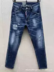 C069 Basic D2 High Street Trendy Brand Jeans American Style Cross-Border Men's Denim Trousers European Style Slightly Stretchy Denim
