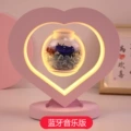 Rose lover sapphire blue [suspension rotation + Romantic Night Light] heart-shaped Bluetooth gift box
