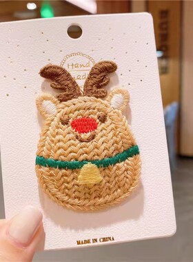 圣诞节装饰夹子头饰毛球发夹雪人圣诞树边夹发卡女圣诞帽发饰