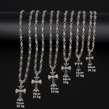European and American cross necklace jewelry punk men's and women's vintage necklace personalized casting crostar pendant necklace