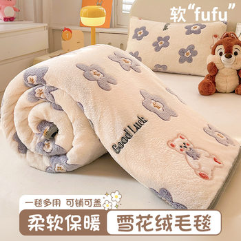 Milk Fleece Blanket Winter Thickened Coral Fleece Blanket Office Nap Dormitory Bed Sofa Blanket