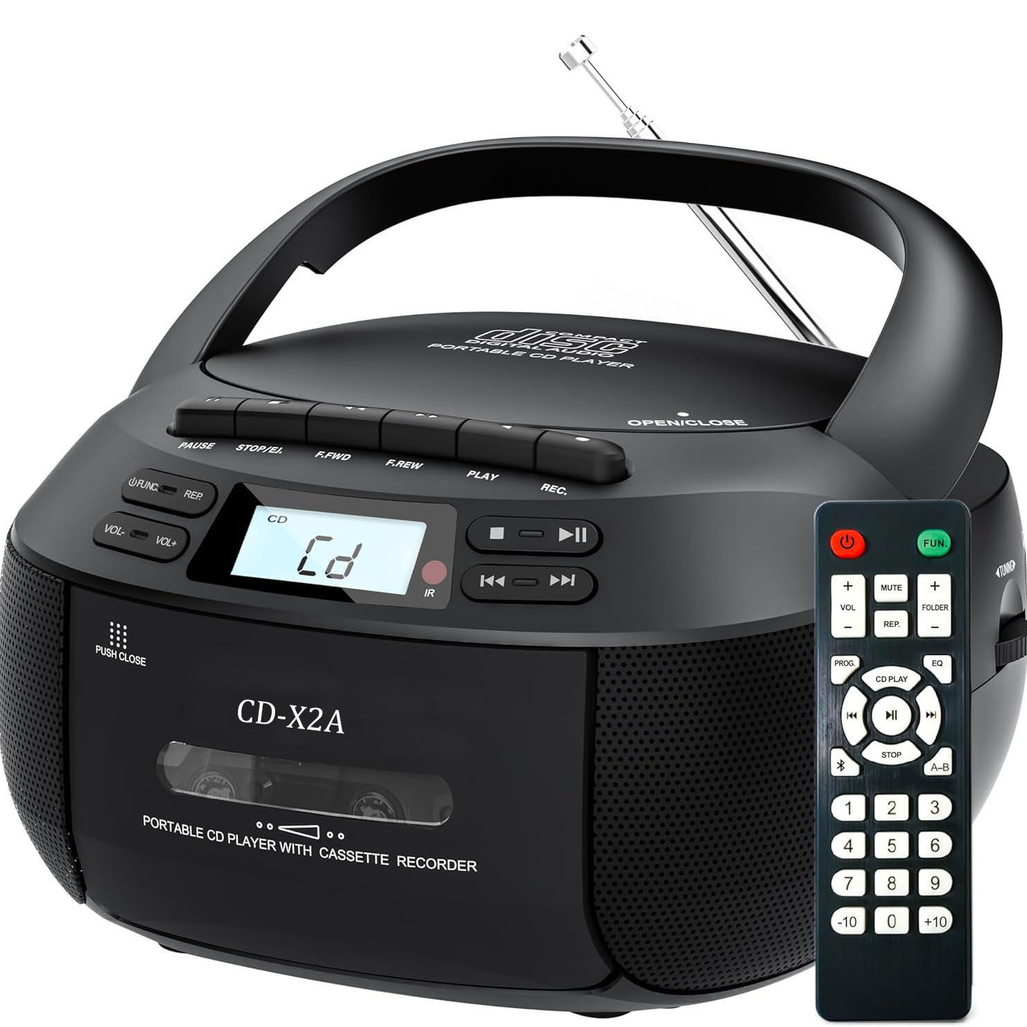 Amazon Foreign Trade Cd Boombox Stereo Bluetooth Am/Fm Radio Cassette Tape Player Cd Player