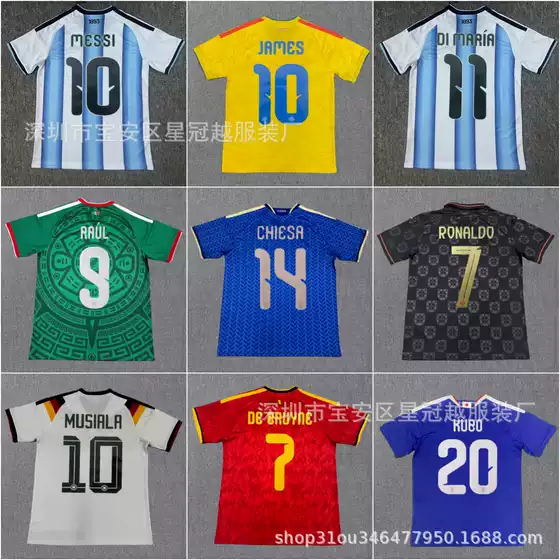 New 2026 World Cup Football Uniform Argentina Italy Germany Mexico Japan Adult Short-Sleeved Jersey