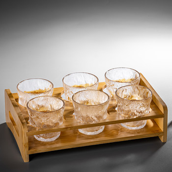 0.1kg Glass Liquor Cup Thickened Glacier Wine Set Household Pattern Small Wine Cup Liquor Cup Liquor Divider