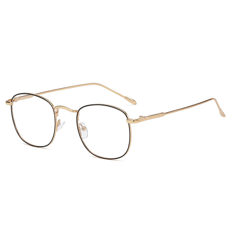 Fashion Color-changing anti-blue light glasses men's metal glasses frame myopia glasses frame women's retro color-changing plain glasses cross-border