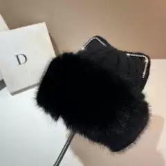 Winter Sweet Cat Ears Cute Knitted Hat Korean Style Rabbit Fur Warm Lei Feng Hat Outdoor Plush Mink Fur Toe Cap