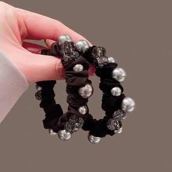 Versatile Autumn and Winter High-End Camellia Fragrance Hair Band Woolen Ponytail Rubber Band Hairpin Hairpin for Women