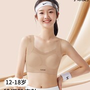 Yk【2-Pack】Summer Thin Sports Bra for Girls, Anti-Shock Vest for Teenage Girls in Their Developmental Period, Suitable for 15-Yea