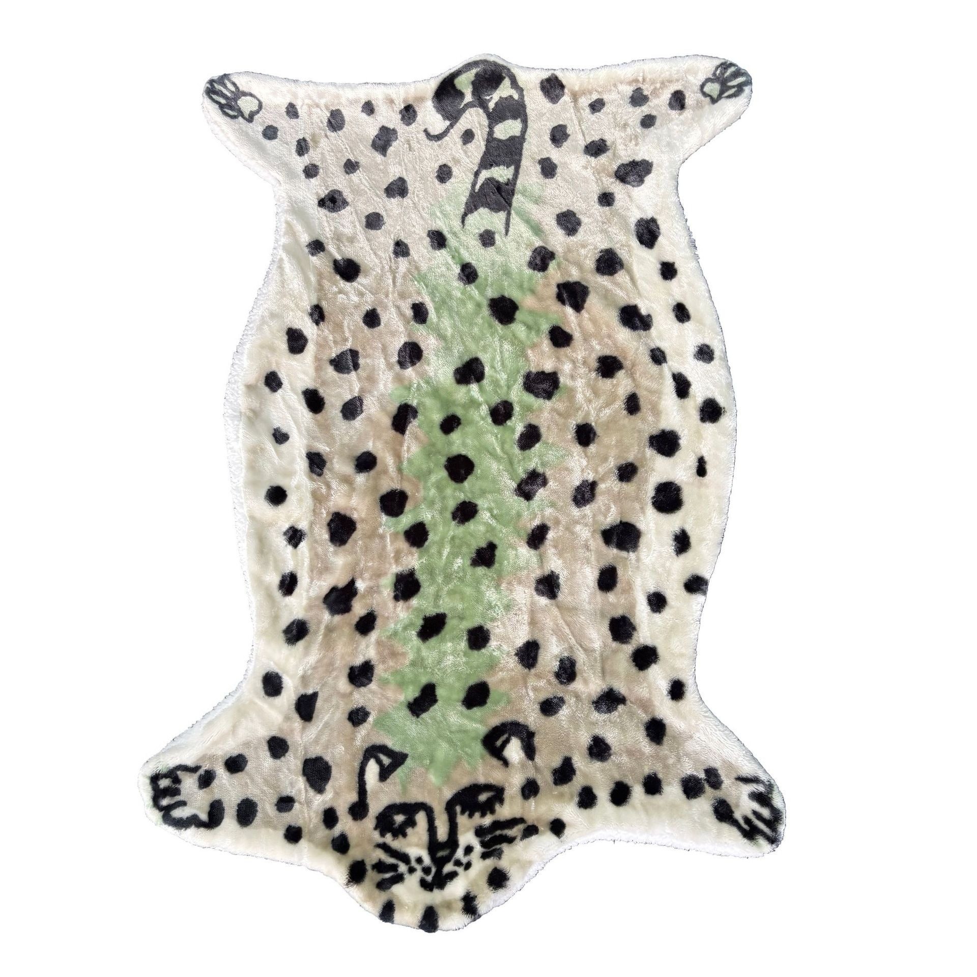 in stock Special-shaped Blanket Exported to Japan Cross-border Imitation Animal Leather Blanket Chair Cushion Tiger Mat Leopard Blanket Sofa Blanket