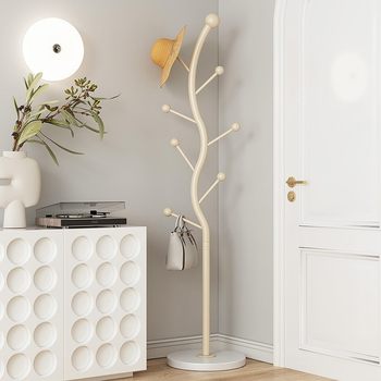Cream Style Fish Bone Coat Rack Floor Bedroom Hanger Internet Popular Household Vertical Clothes Hanger Indoor Bag Hanger