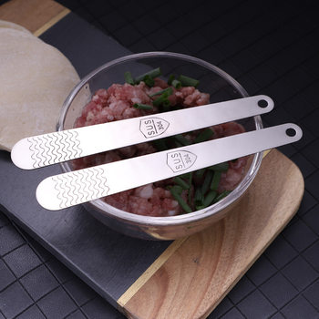 Stainless steel dumpling spoon pick stuffing spoon dumpling tool kitchen mixing stuffing wonton spoon with hole