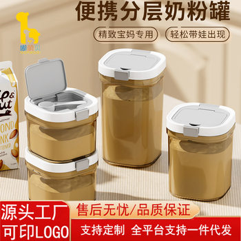 Japanese-Style Sealed Jar Moisture-Proof Baby Milk Powder Storage Jar with Free Spoon Transparent Grain Sealed Box Wholesale