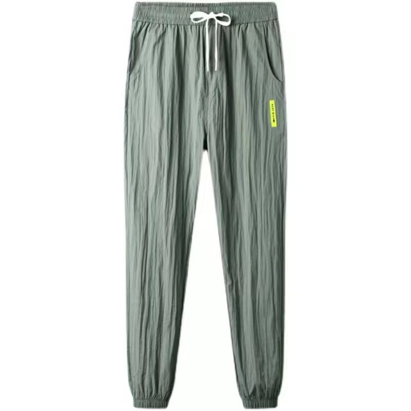 Men's Summer Ice Silk Breathable Pants Work Work Wide Pine Nuton Men's Work Ultra-thin Wear-resistant Dirty Work Clothes