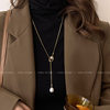 Long Necklace for Women in Autumn and Winter Retro Pearl Gold Sweater Chain Temperament High-End Light Luxury Accessories