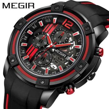 Cross-Border Popular Megir Multifunctional Six-Hand Chronograph Calendar Large Dial Quartz Men's Watch 2097