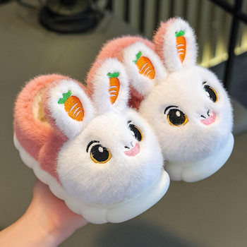 Winter Children's Cotton Slippers Girls' Princess Non-slip Warm Parent-child Large Small and Medium-sized Children's Baby Toddler Bag with Cotton Shoes Winter