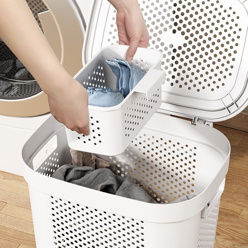 Dirty Clothes Basket Household Large Capacity Dirty Clothes Basket with Lid Bathroom Storage Laundry Basket Clothes Dirty Clothes Storage Basket