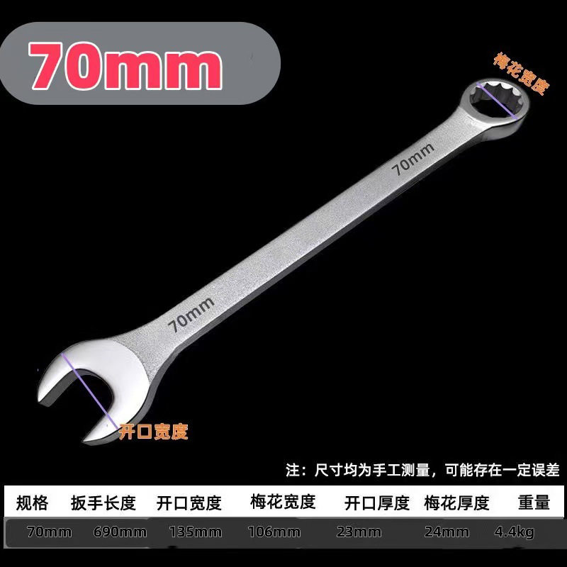批发镜面两用双头呆梅花扳手汽修机修呆扳手手动梅花开口两用扳手
