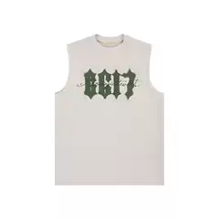 American Street Phantom Letters Suede Outer Wear Vest Men's and Women's National Fashion Brand Niche Summer Loose Sleeveless T-shirt