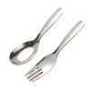 Wholesale 304 stainless steel Children's tableware suit Jieyang flat spoon Fork Short baby eating tableware