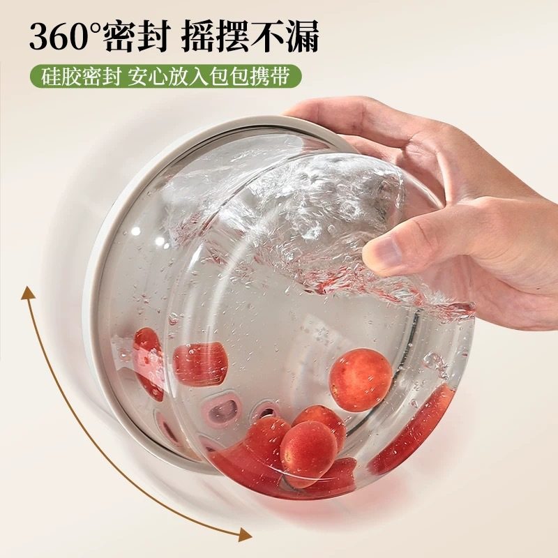 Ultra-Light Glass Lunch Box, Crisper, Microwaveable, Special Bowl with Lid, Sealed Soup and Fruit Lunch Box