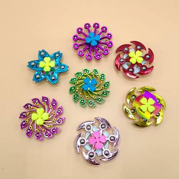 New Fingertip Gyro Double-layer Colorful Electroplated Steel Ball Adult Children Finger Swivel Toy Hand Kneading Puzzle Wholesale