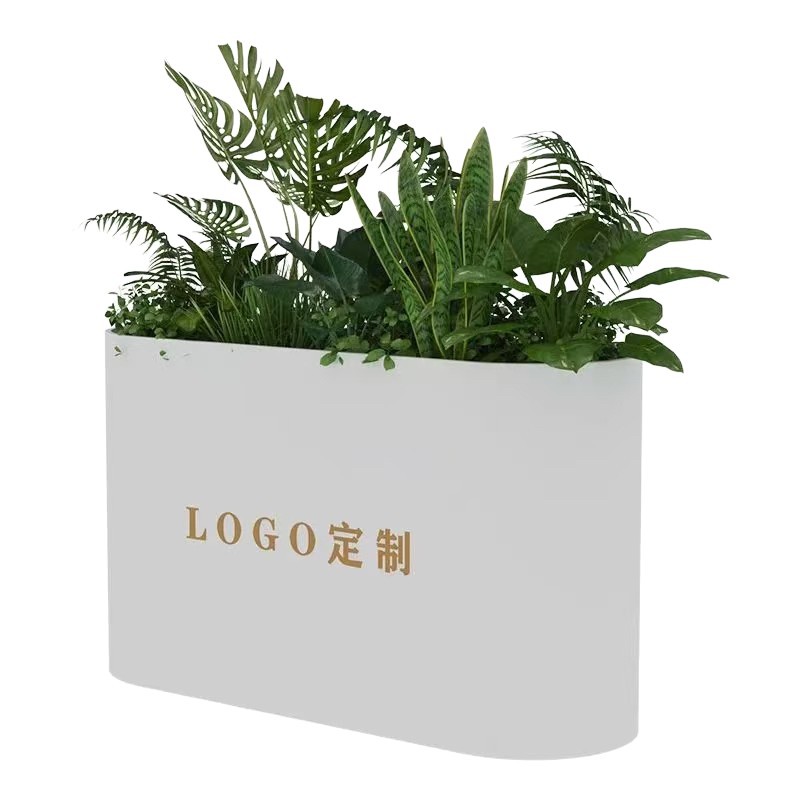 Outdoor Wrought Iron Flower Box Fence Outdoor Display Commercial Street Stainless Steel Flower Trough Rectangular Sales Department Square Flower Bed
