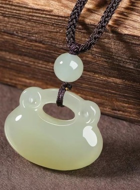 晴水天然和田玉如意手工编制天然