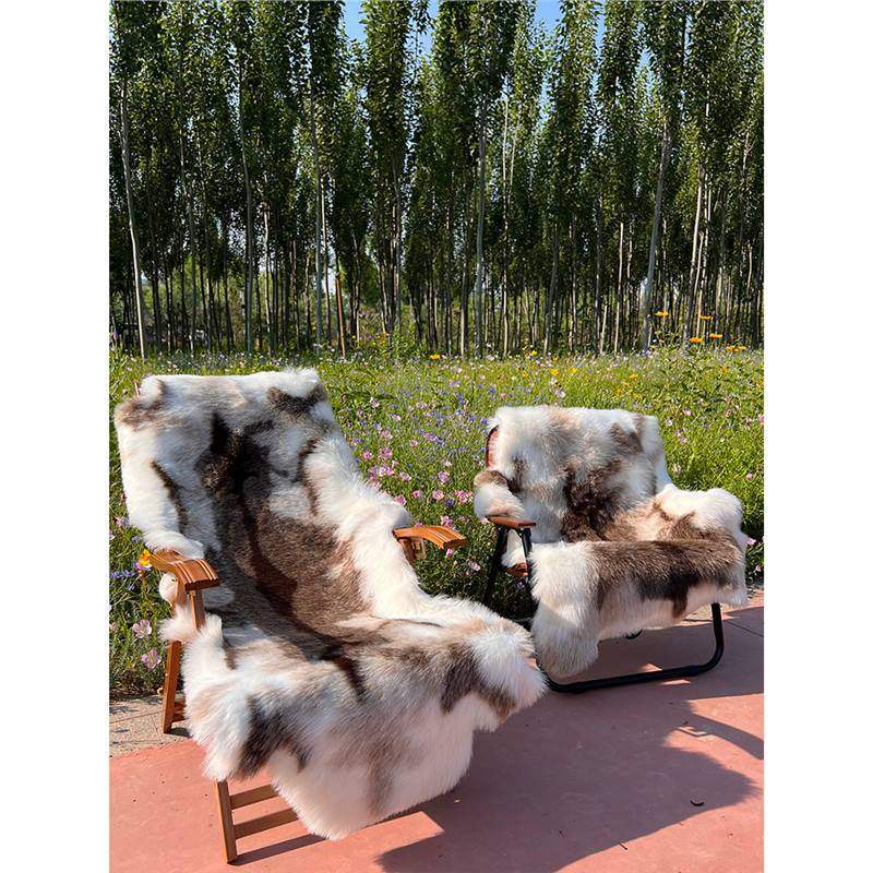 Simulated Fur Chair Cushion Outdoor Accessible Luxury Imitation Reindeer Fur Cushion Sofa Cushion Cover Blanket Home Decoration Blanket American Style