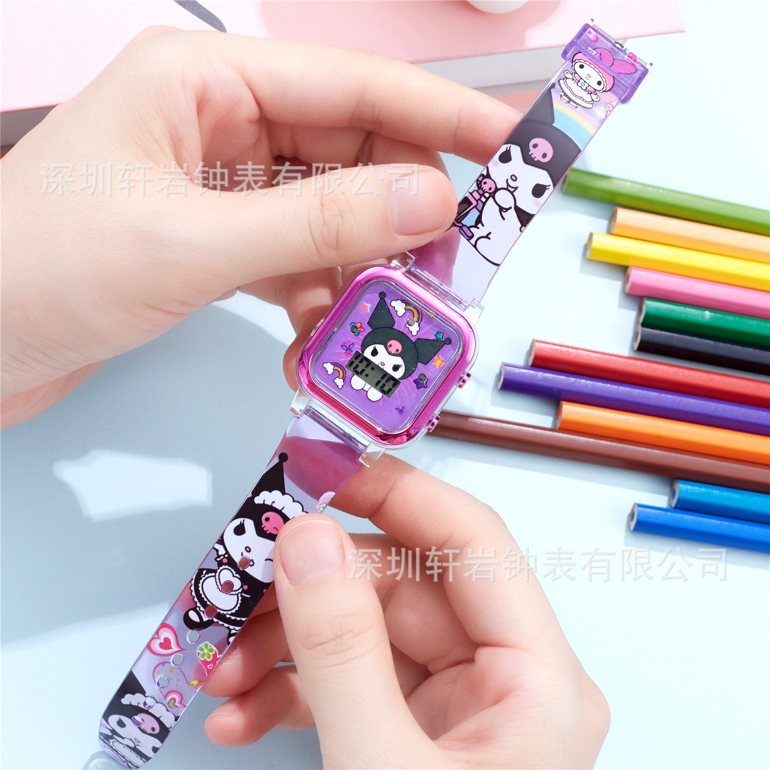 Upgraded Popular Cartoon Music Sanrio Luminous Led Digital Watch Student Party Boys and Girls Digital Wrist Watch