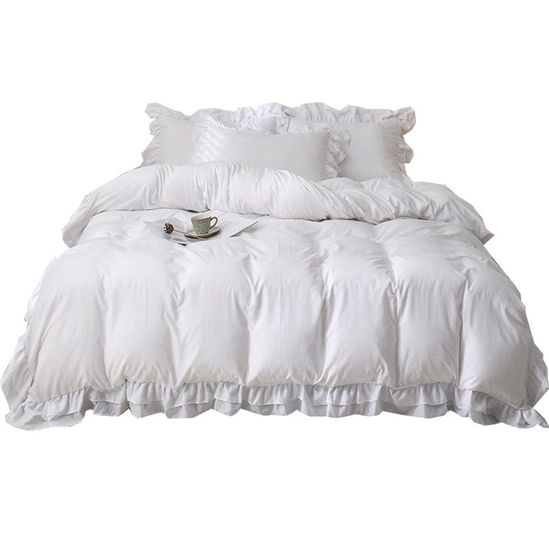 Cross-border exclusive for Japanese size wash cotton four-piece set double-layer flounces three-piece set bed sheet kit wholesale