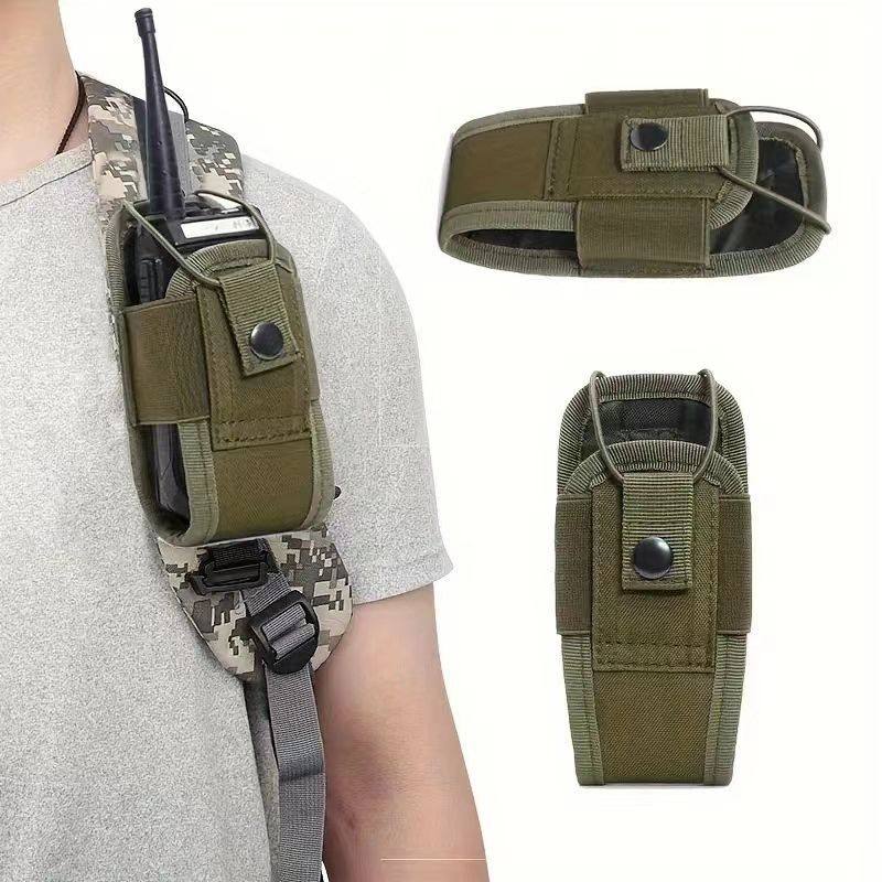 Outdoor Tactical Military Fan Walkie-Talkie Bag Multi-Functional Mobile Phone Bag Tactical Waist Bag Protective Cover Hand-Held Bag Walkie-Talkie Bag
