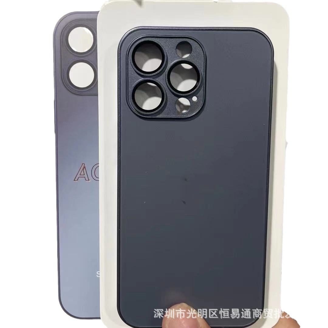 Comes with Lens Film, Suitable for iPhone 17 Original Color Ag Frosted Glass Case, Apple 16/15 Logo Phone Case