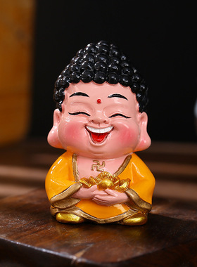 创意Q版神仙圣尊财神爷摆件茶桌玄关酒柜装饰品店铺开业乔迁礼品