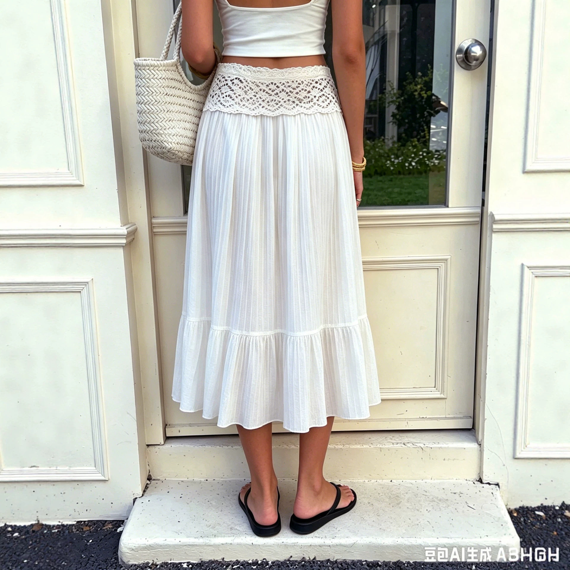 French Style Pleated Midi Skirt Soft Fabric Casual Fit Versatile Design Summer Wear Wholesale Available