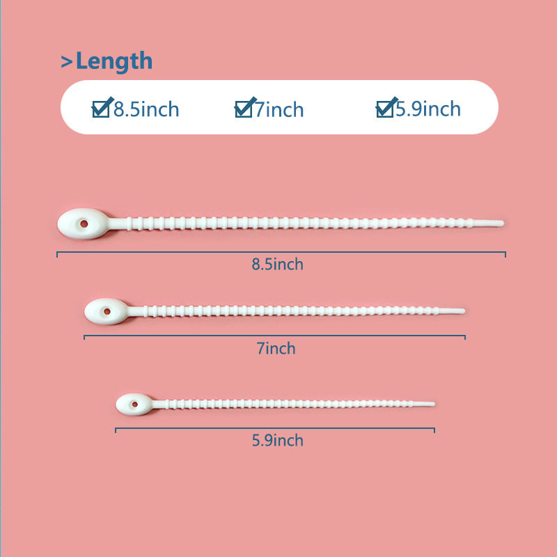 215mm candy color silicone cable tie data cable storage cable tie with DIY key chain chattering blind box jewelry lanyard