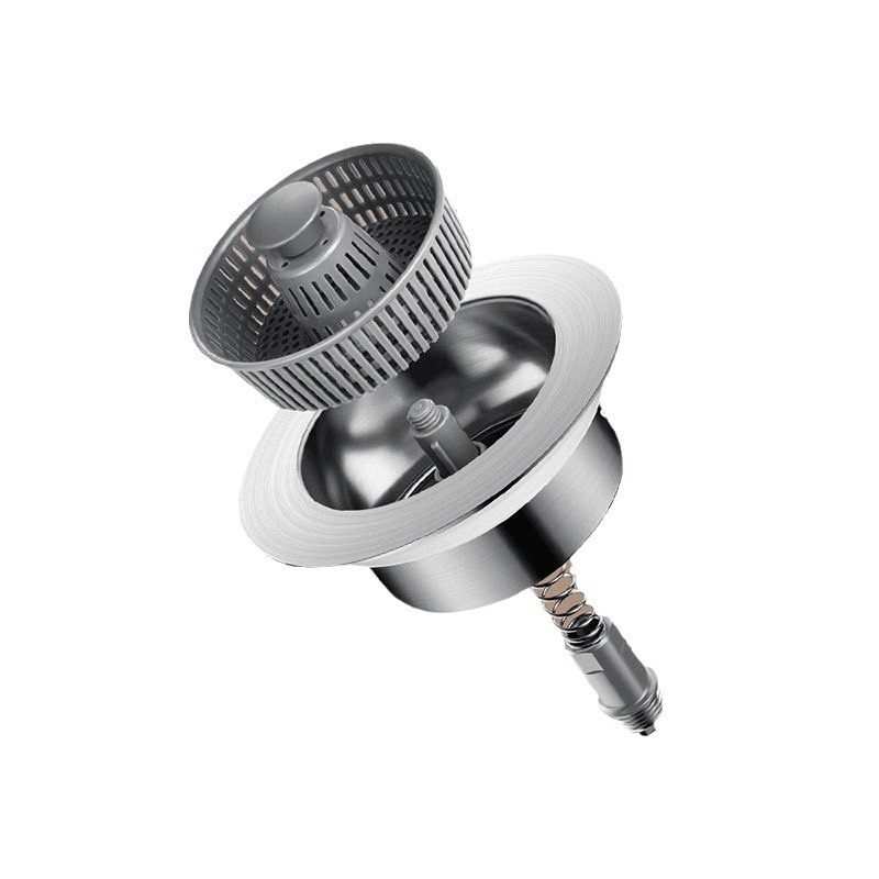 Kitchen Sink Strainer, Sink Pop-Up Core, Stainless Steel Drain Stopper, Odor-Proof Gadget